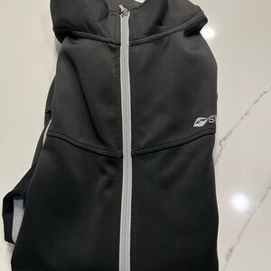 Black Hoodie with Silver Zipper